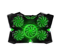 KG7HQRP Almohadilla enfriadora para portátil con 5 ventiladores de refrigeración, luces LED, alimentado por USB, para portátiles de 12 a 17 pulgadas (color: rojo) (verde)