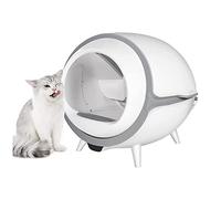 KG7HQRP Cajas de arena para gatos, bandeja de arena para gatos, limpiador eléctrico, totalmente cerrada, máquina de palear heces de inodoro para gatos