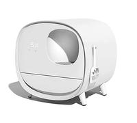 KG7HQRP Cajas de arena para gatos totalmente inteligente caja de arena para gatos totalmente cerrada, tipo cajón para gatos, inodoro grande antisalpicaduras, inodoro inteligente para gatos con
