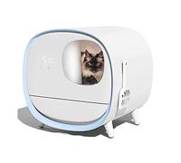 KG7HQRP Cajas de arena para gatos totalmente inteligente caja de arena para gatos totalmente cerrada tipo cajón inodoro para gatos grande pedal antisalpicaduras inodoro inteligente para gatos con