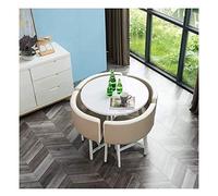 KG7HQRP Combinación de mesa de comedor y silla simple juego de mesa y silla de ocio para estudio, dormitorio, cocina, sala de estar, mesa redonda (color: naranja) (gris claro)