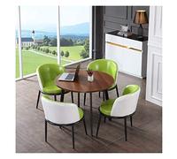 KG7HQRP Combinación de mesa y silla de ocio para estudio, dormitorio, balcón al aire libre, jardín, cocina, restaurante, mesa de comedor, sala de reuniones simple (color: blanco + negro) (blanco +