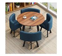 KG7HQRP Combinación de mesa y silla Tienda de ropa Sala de ajedrez Hotel Recepción Sala de reuniones Tienda de té Restaurante 1 Mesa 4 Sillas (Color: Púrpura) (azul oscuro)
