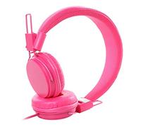 KG7HQRP Ep05 - Auriculares con cable de 3,5 mm con micrófono para teléfono, computadora, juegos, MP3/4, color amarillo/azul (rojo rosa)