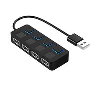 KG7HQRP Expansor multidivisor, uso múltiple, concentrador de fuente de alimentación con interruptor de computadora (color: negro tamaño: talla única) (negro talla única)