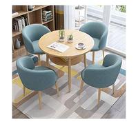 KG7HQRP Hogar sala de estar mesa de comedor y sillas simple mesa de recepción y silla conjunto de escritorio de recepción de oficina 80 cm de doble capa (color: verde) (azul pavo real)
