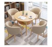 KG7HQRP Hogar Sala de estar Mesa de comedor y sillas Simple Recepción Mesa y Silla Set Oficina Recepción Escritorio 80cm Doble Capa (Color: Verde) (Albaricoque)