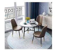 KG7HQRP Juego de mesa de café y silla, creativa, para sala de estar, cocina, mesa de comedor redonda, oficina, casual, simple, recepción comercial (color: marrón)