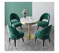 KG7HQRP Juego de mesa de recepción y silla para combinación, 1 mesa de 4 sillas, mesa de negociación, oficina, ocio, mesa de comedor de mármol (tamaño: 60 cm + 4) (80 cm + 4)