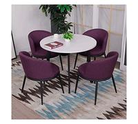 KG7HQRP Juego de mesa redonda pequeña y silla nórdico simple casual hogar mesa de comedor de madera 5 piezas conjunto oficina ocio sala de estar (color: azul) (morado)