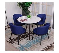 KG7HQRP Juego de mesa redonda pequeña y silla nórdico simple casual hogar mesa de comedor de madera 5 piezas conjunto oficina ocio sala de estar (color: azul) (azul marino)