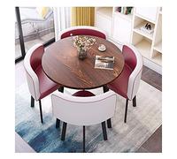 KG7HQRP Juego de mesa y silla de café para recepción de hotel, reuniones de negocios, sala de reuniones, casual y simple, 1 mesa y 4 sillas (color: negro) (morado)