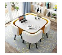 KG7HQRP Juego de mesa y silla de diseño moderno para el hogar, cocina, apartamento, sala de estar, decoración creativa, mesa de comedor, oficina casual simple (color: blanco + verde) (blanco +