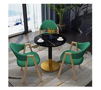 KG7HQRP Juego de mesa y silla de madera de 4 piezas para el hogar, sala de estar, reuniones, mesa redonda pequeña, balcón, cafetería, restaurante, casual, simple, 60 cm (color: gris claro) (verde