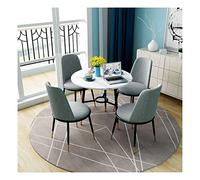 KG7HQRP Juego de mesa y silla para sala de estar, estilo nórdico, moderno, minimalista, mesa redonda, dormitorio, estudio, ocio, jardín, balcón, cocina, mesa de comedor (color: naranja) (gris claro)