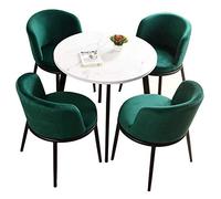 KG7HQRP Juego simple de mesa y silla para sala de estar, cocina, mesa de comedor, oficina, negociación de negocios, recepción, combinación de mesa y silla (color: lino/azul) (franela/verde)