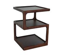 KG7HQRP Mesa auxiliar para sala de estar con 3 estantes de madera maciza, 39 x 39 x 55 cm, nogal (color: madera) (marrón)