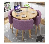 KG7HQRP Mesa redonda pequeña mesa de comedor mesa de oficina y silla para combinación sala de estudio de convenciones tienda de té biblioteca hotel (color: gris) (morado)