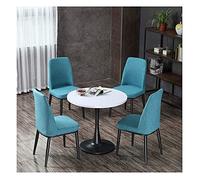 KG7HQRP Mesas y sillas de negociación Mesa redonda pequeña Cafetería Casual Simple Tienda de té Restaurante Balcón Tienda de té Panadería Pastelería (Color : Azul Tamaño: 70 cm) (Azul 80 cm)