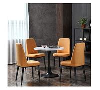 KG7HQRP Mesas y sillas de negociación, mesa redonda pequeña, cafetería, casual, simple, tienda de té, restaurante, balcón, tienda de té, panadería, pastelería (color: azul, tamaño: 70 cm) (naranja 70