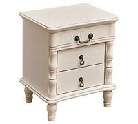 KG7HQRP Mesita de noche auxiliar con cajón de almacenamiento, moderno armario de almacenamiento para dormitorio, mesita de noche, sala de estar, dormitorio, mesita de noche de 3 cajones, color blanco