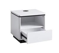 KG7HQRP Mesita de noche, mesita de noche, mesa auxiliar con cajón y estante, mesa auxiliar, dormitorio, sala de estar, fácil montaje, metal