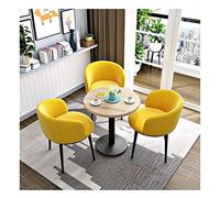 KG7HQRP Modern Home Juego de mesa y sillas de café mesas y sillas de ocio nórdico mesa redonda de 60 cm mesa de madera maciza de metal (color: azul) (amarillo)