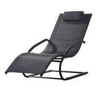 KG7HQRP Renovation House Quality Modern Europe Style Portable Plegable Camping Deck Chair Metal Lounge Chair Colorful Outdoor Beach Plegable Chair (Color : Negro)