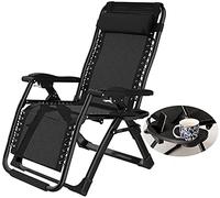 KG7HQRP Tumbona plegable Zero con taza y soporte para teléfono, cama de jardín reclinable, perfecta para el hogar, patio, vacaciones, playa, soporta 200 kg