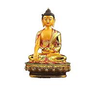 KGADRX Súper Grande 21 cm Chapado en Oro de Color Tibetano Tranic Tres preciado Estatua de Buda Shakyamuni estatuilla decoración de colocación