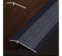 KGAILL Tapajuntas Suelo Tira De TransicióN De Aluminio para Suelo con Desnivel, 10cm De Ancho Reductor De Umbral para Puerta De Entrada Portales, Perfil De TransicióN Compensador(Black)