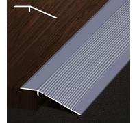 KGAILL Tapajuntas Suelo Tira De TransicióN De Aluminio para Suelo con Desnivel, 10cm De Ancho Reductor De Umbral para Puerta De Entrada Portales, Perfil De TransicióN Compensador(Iron gray)