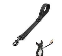KGDUYC 1 correa de perro corto con asa acolchada, correa de perro de tracción, 30 * 2,5cm, reflectante de nylon correa de perro Recall para la formación de grandes, medianos y pequeños perros, Negro