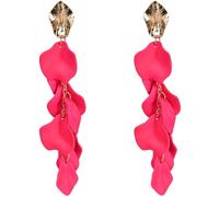 KGDUYC 1 par pendientes flor,Clip Pendientes para Mujer Niña Largo Pétalo Pendientes Vintage Colgante Exagerada Flor Pendientes Elegante Gota Statement Florales Borla Pendientes Colorido