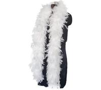 KGDUYC 1 pcs Boa de Plumas, Blanca Boa Plumas,Longitud aprox120 cm, Accesorio de Disfraz, charlestón, años 20, Flapper, Carnaval, Fiesta temática, Disfraz, Teatro