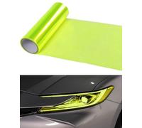 KGDUYC 1 rollo de lámina para faros,lámina tintada para faros traseros de coche, arancione red pellicola protettiva,tagliabile, autoadesiva fari, pellicola vinilica colorata(Amarillo fluorescente)