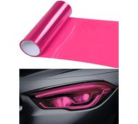 KGDUYC 1 rotolo di pellicola per fari, lámina tintada para faros traseros, rosa lámina protectora, transparente, recortable, autoadhesiva para faros, lámina de vinilo tintada,faros antiniebla (rosa)