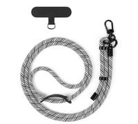 KGDUYC 1 x Cordón trenzado redondo para teléfono móvil, pulsera con gancho de resorte, llavero, correa para teléfono móvil, compatible con la mayoría de los smartphones (blanco)