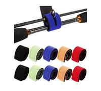KGDUYC 10 PCS Correas de Caña de Pescar Ajustable Cinturón Elásticas Caña de Pescar Terciopelo Correa, Bridas Reutilizables Funda Pesca Accesorios para Cañas de Pescar Surfcasting e Mar