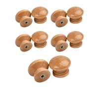 KGDUYC 10 pcs Tiradores Armarios de Color Madera, Tiradores Cajones con Tornillos, Redonda Tiradores Madera, Pomos Y Tiradores, 28mm