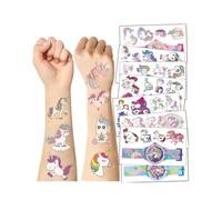 KGDUYC 10 tatuajes de unicornio para niños, pegatinas de tatuaje temporal, sorpresa para niños, tatuajes, regalos para fiestas, perfecto para fiestas de cumpleaños infantiles Packs