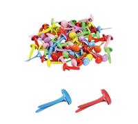 KGDUYC 100 uñas de dos patas, clips de papel, clips de bolsa de patrón redondo, clavos de papel de metal, cierres de papel metálico,clavos de manualidades de colores,8 x 14 mm mini uñas con cabeza