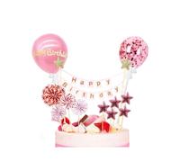 KGDUYC 12pcs Decoración para tartas de cumpleaños, decoración para tartas con purpurina, decoración para tartas Happy Birthday, decoración para tartas de color oro rosa