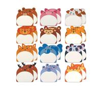 KGDUYC 12pcs Notas Adhesivas de Animales, Notas Autoadhesivas, Mini Notas Adhesivas, 12 Estilos Sticky Notes Bonitas para Recordatorios, Planificadores, Mensajes