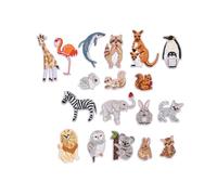 KGDUYC 18 Piezas Parches bordados termoadhesivos de Animal, parches para planchar, parches bordados, apliques para manualidades, ropa, vaqueros, camisetas, bolsas, ropa y otros textiles