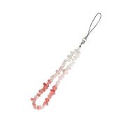 KGDUYC 1pcs Cadena dijes para teléfono Celular - Cadena teléfono Celular Grava Piedra Cristal Natural Colorida,Encanto teléfono Celular Pulsera Cordón teléfono Celular Cadena Cuentas Cadena(Rot+Rosa)