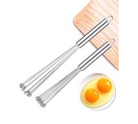 KGDUYC 2 PCS Batidores Huevos Alambre, Batidor de Acero Inoxidable, Batidor de Alambre con Punta Bolas, Bbatidor de Cocina, Varillas Batir Huevos, para Cocinar, Mezclar, Batir, Revolver(25CM+30CM)