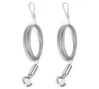 KGDUYC 2 pcs Cable de Colgar de Acero Inoxidable 1.7 mm×2 m Alambre Trenzado Acero Cable Acero Trenzado para Colgar Marco de Imagen Ropa Cuadros Soporte 35Kg