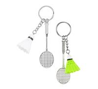 KGDUYC 2 Pcs Llaveros Raqueta Badminton, Llaveros Raqueta Acero Inoxidable, Regalos para Mujeres y Hombres, Juegos de Pelota, Amantes del Badminton
