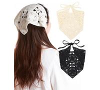 KGDUYC 2 Piezas Boho Mujer Diademas Flor Vintage Impreso Criss Cross Anudado Elástico Banda para el Cabello Band Accesorios de Pelo Yoga Cabeza Wraps Diademas para Mujeres,cinta pelo mujer